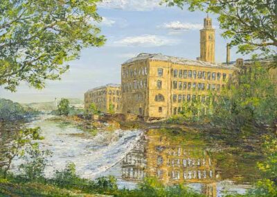 ds699 'Saltaire New Mill from the River Aire' 40x30in lr