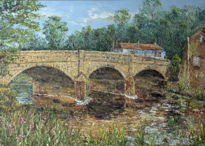 ds722 'Ireland Bridge Bingley ' oil 40x30inlr