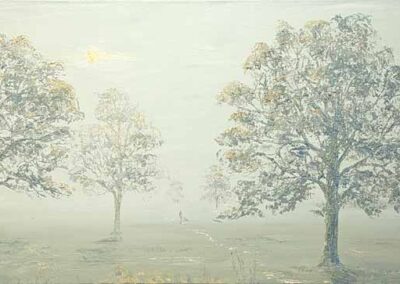 ds733 Misty Morning Wood Meadow. Oil. 30x30in 2026 £340